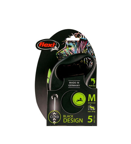 Green Flexi Design dog leash XS size, 3 meters long, with a retractable cord and ergonomic handle.