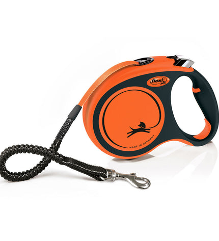 Flexi XTREME 5m orange dog leash for large dogs, durable and flexible, made by Flexi in vibrant orange color.