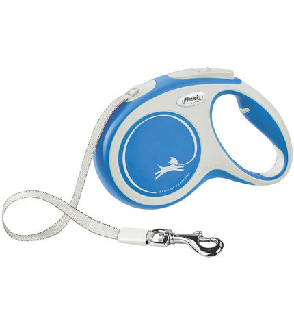 Flexi NEW COMFORT blue dog leash in XS size, durable and flexible for small dogs, with a sleek design and secure handle.