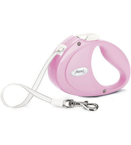 Pink Flexi Puppy dog leash 2 meters extended, lightweight and durable, suitable for small dogs and puppies.