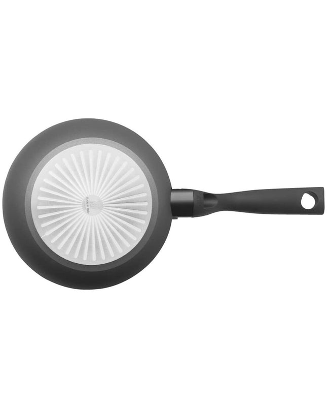 WMF PERMADUR INSPIR black and gray aluminum cookware pan for home cooking, with a sturdy handle and non-stick surface.