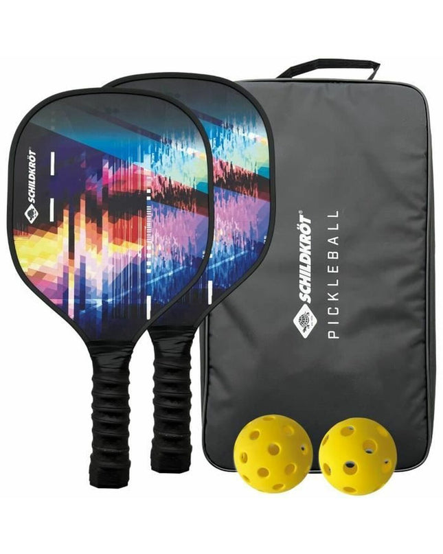 Schildkröt Pickleball paddle with black wooden surface, designed for outdoor paddle tennis gameplay.