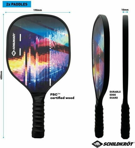 Schildkröt Zwart Hout pickleball paddle for sport and outdoor use, featuring a black and wooden design, ideal for paddle tennis.