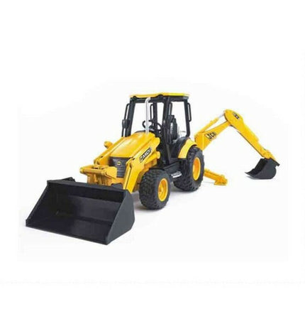 Bruder JCB Midi toy excavator with removable arm, 41x17 cm, detailed construction vehicle for children, in bright yellow with black accents.