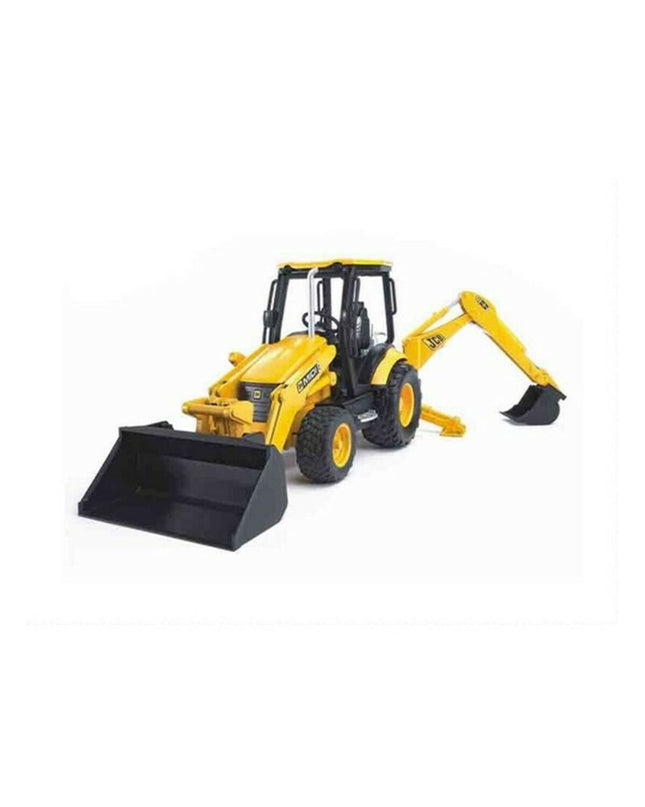 Bruder JCB Midi toy excavator with removable arm, 41x17 cm, detailed construction vehicle for children, in bright yellow with black accents.