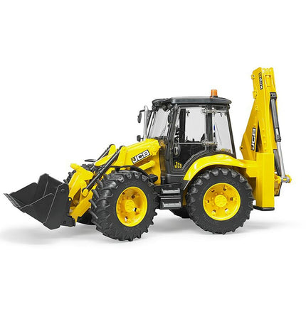Bruder toy excavator machine with realistic details, bright yellow and black construction vehicle for children.