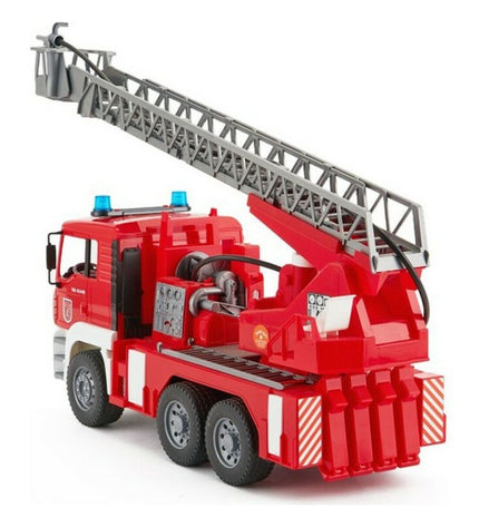 Bruder MAN TGA fire truck toy, detailed plastic Feuerwehrwagen with realistic features for children’s play.