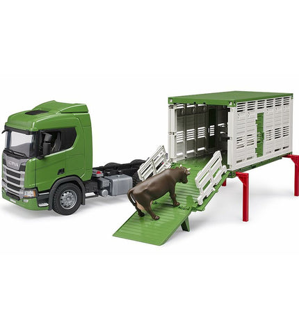 Bruder Scania Super 560R Groen vrachtwagen toy, detailed green truck model measuring 53x18x26 cm for kids' play.