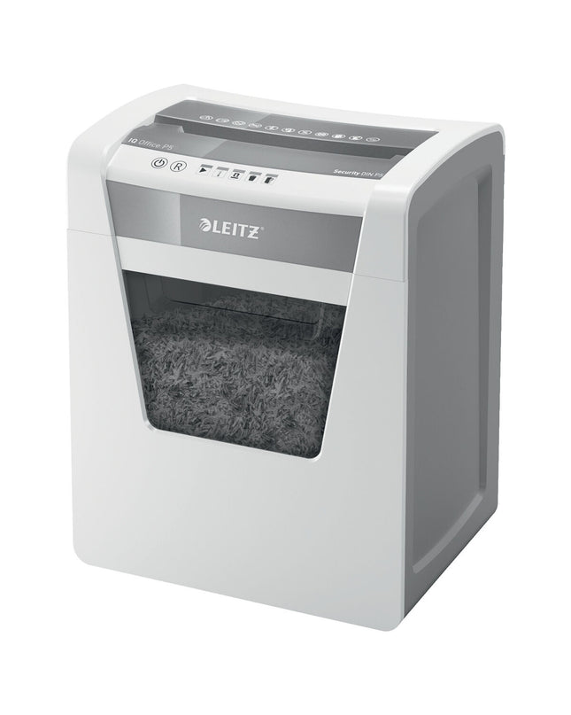 Leitz Office P5 paper shredder microsnippers for office use, compact electronic document shredder with safety features