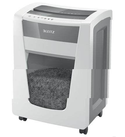 Leitz Office Pro P5 paper shredder with microsnippers, compact office electronics in black and silver design.