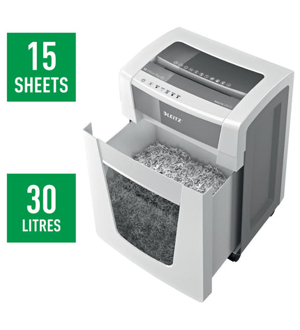 Leitz Office Pro P5 paper shredder Microsnippers, office electronics, compact office paper shredder with Leitz IQ 30 L capacity
