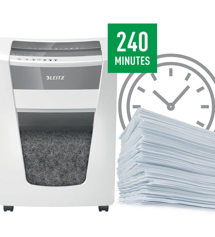 Leitz Office Pro P4 paper shredder with Leitz IQ 30L, compact office electronics and stationery for secure document disposal