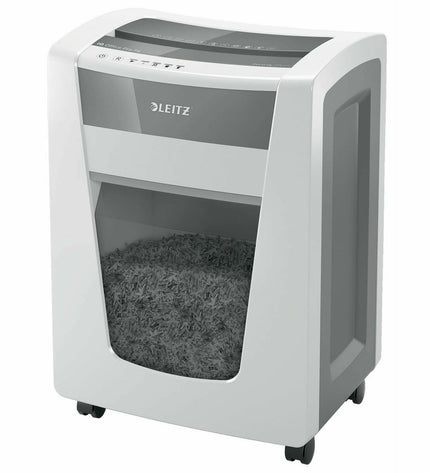 Leitz Office Pro P4 paper shredder in black with control panel and paper feed slot, suitable for office use.