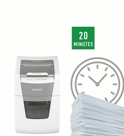 Leitz IQ 100 Autofeed paper shredder, office electronics and stationery, compact black shredder with automatic feed for secure document disposal