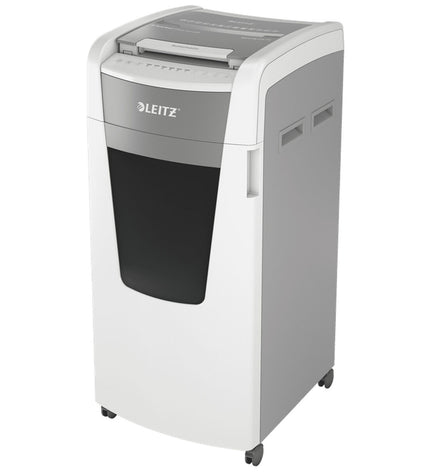 Leitz IQ 600 Pro Autofeed paper shredder for office use, with 60-liter capacity and electronic controls.