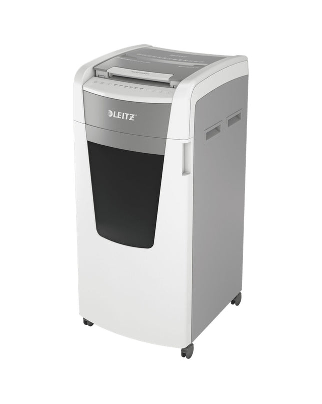 Leitz IQ 600 Pro Autofeed paper shredder for office use, with 60-liter capacity and electronic controls.