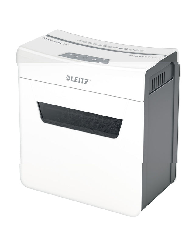 Leitz IQ 150 Autofeed paper shredder for office use, featuring microsnippers for secure document destruction.