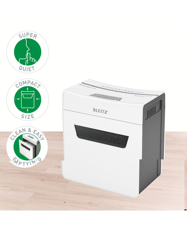 Leitz IQ 150 Autofeed paper shredder microsnippers for office use, in black with control panel, part of Leitz office electronics range.
