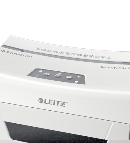 Leitz IQ 150 Autofeed paper shredder for office use with microsnippers, compact office electronics and stationery tool.