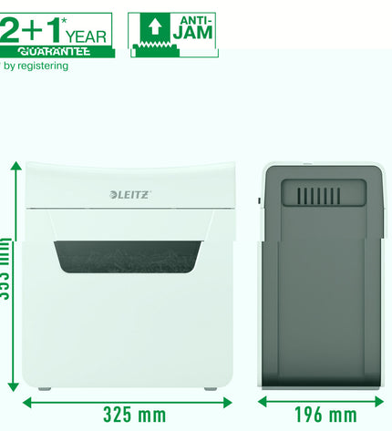Leitz IQ 150 Autofeed P4 paper shredder microsnippers for office use, with compact design and automatic feeding feature.
