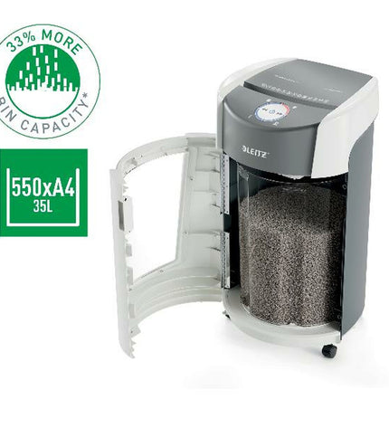 Rexel 83600000 paper shredder for office use, compact electronic office equipment with safety features and a sleek design.