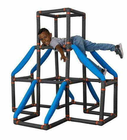 Smoby BIG Kraxxl The Tower activity center with climbing frame, slides, and play areas for outdoor fun and active play.