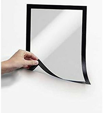 Set of five Durable Duraframe magnetic photo frames in black for home decor and kitchen display.