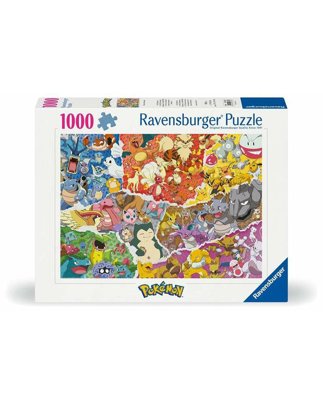 Ravensburger 1000-piece puzzle featuring colorful artwork, spread out on a flat surface with puzzle pieces visible.