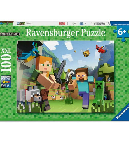 Ravensburger puzzle featuring colorful image, pieces laid out, and box in the background, perfect for brain-teasing fun and entertainment.