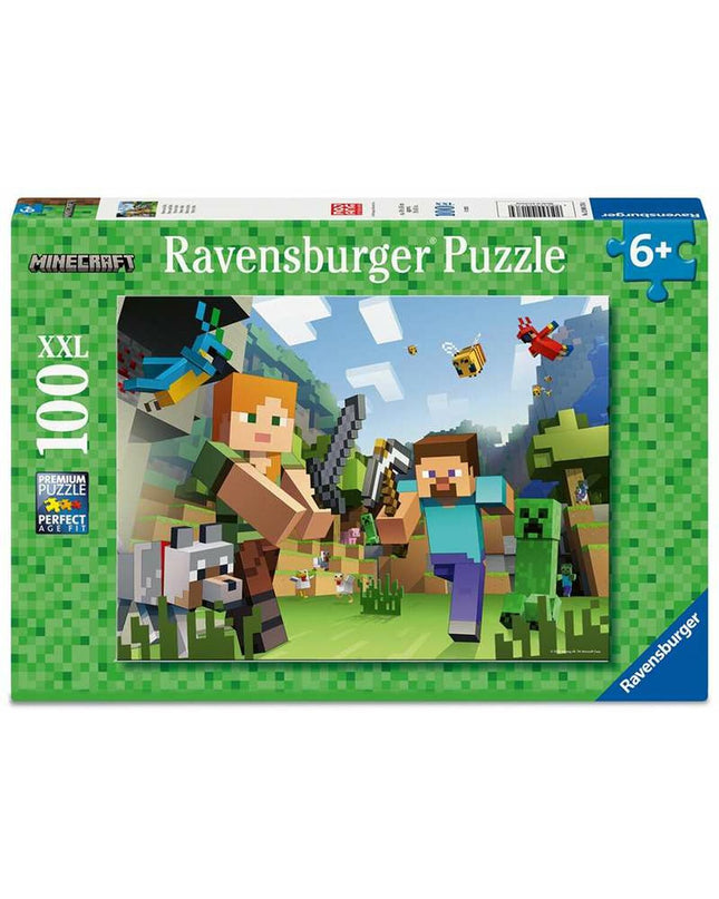 Ravensburger puzzle featuring colorful image, pieces laid out, and box in the background, perfect for brain-teasing fun and entertainment.