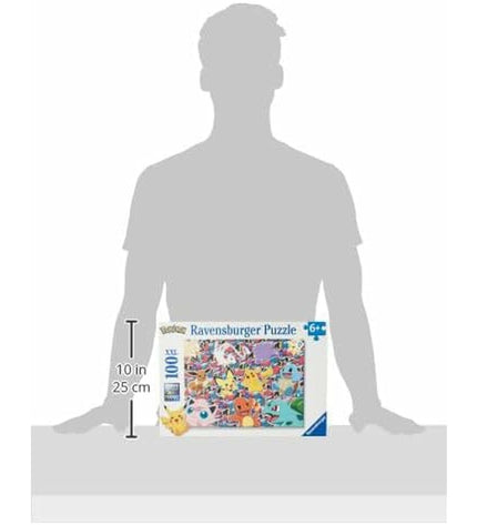 Ravensburger 100-piece puzzle with colorful image, featuring vibrant artwork and interlocking puzzle pieces on a flat surface.