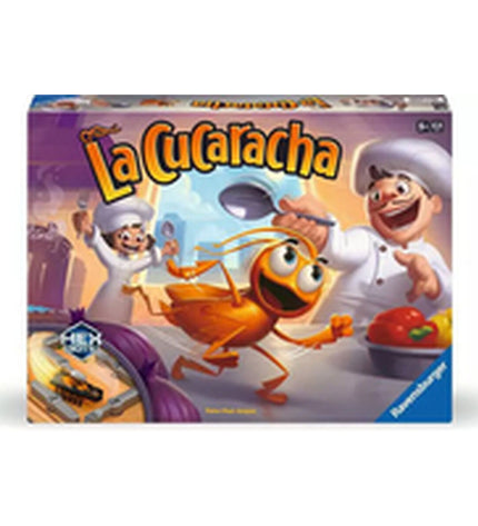 Ravensburger board game with colorful game pieces and card components, ideal for family play and game nights.