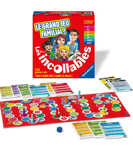 Ravensburger Incollables board game for children, featuring colorful game pieces and game board for educational fun.