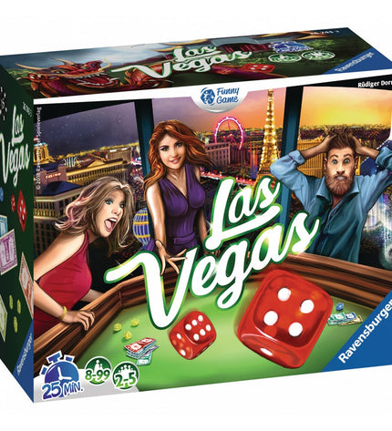 Ravensburger Las Vegas French board game with colorful playing cards and chips on the game box.