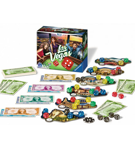 Ravensburger Las Vegas French board game box with colorful casino-themed artwork and game pieces.