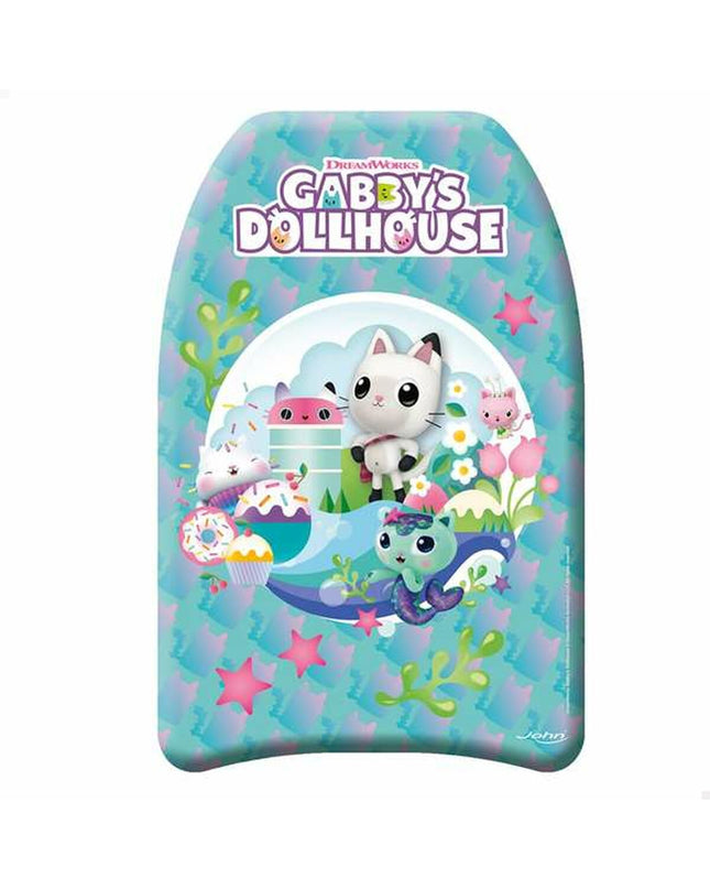 Colorbaby Gabby's Dollhouse surfplank for watersports, 43.5 x 28.5 x 4 cm, blue and pink design, suitable for outdoor water activities.