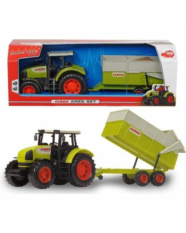 Dickie Toys Speelgoedtractor from the Cars Ares Set featuring colorful toy construction vehicles and accessories.