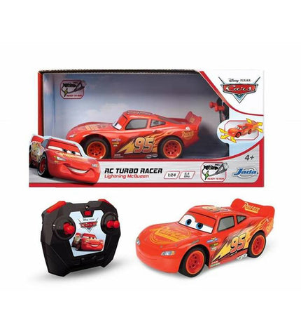 Lightning McQueen remote control toy car from Cars, turbo racer, 1:24 scale, 17 cm long, designed for children and play.
