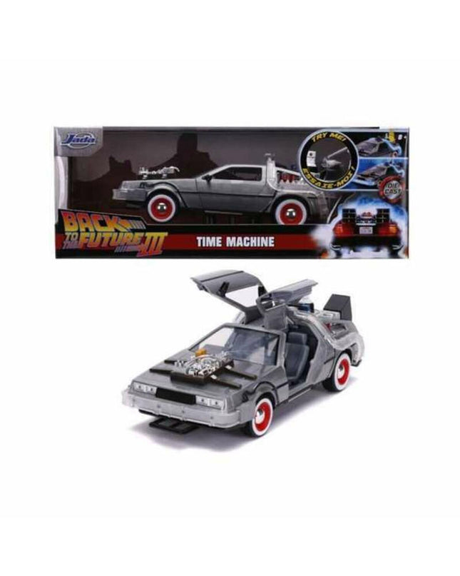 Simba Back to the Future III DeLorean toy vehicle in 1:24 scale from the Auto DeLorean series, detailed model for display or play.