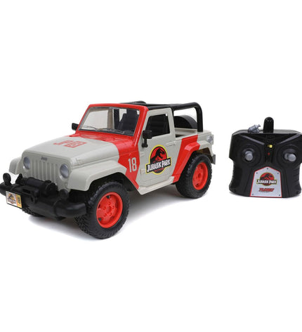 Jurassic World remote control police car toy, 1:16 scale, detailed vehicle from the Jurassic World toy collection.