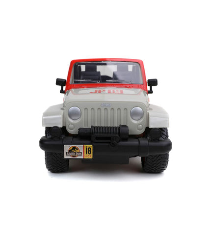 Jurassic World remote-controlled police car toy in 1:16 scale, detailed vehicle from the Jurassic World toy collection.