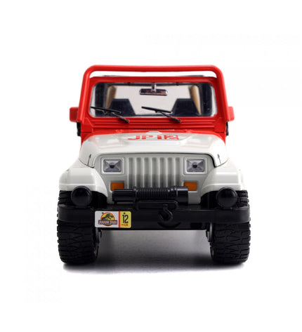 Jurassic Park Jeep Wrangler toy vehicle, 19 cm, featuring detailed Jurassic Park themed design and rugged off-road style.