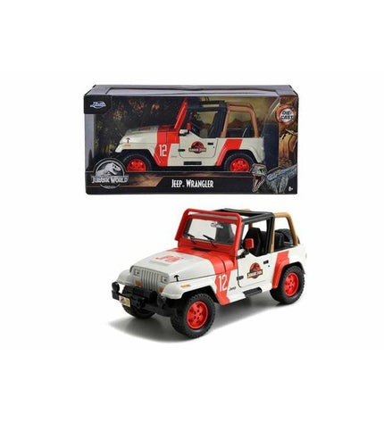 Jurassic Park themed Jeep Wrangler toy, 19 cm, detailed plastic vehicle from the Jurassic Park toy and games vehicle collection.