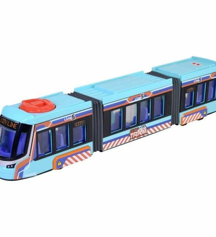 Colorful Simba City train toy with multiple cars and windows, designed for children’s play and imaginative train adventures.