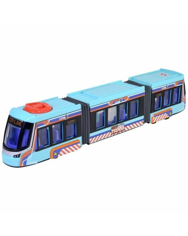 Colorful Simba City train toy with multiple cars and windows, designed for children’s play and imaginative train adventures.
