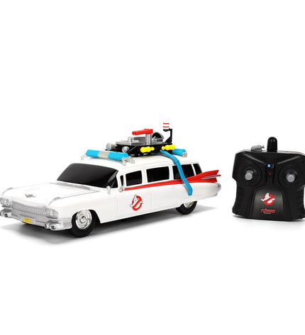 Smoby police car remote control toy with black and white design, detailed police decals, and steering wheel visible inside.