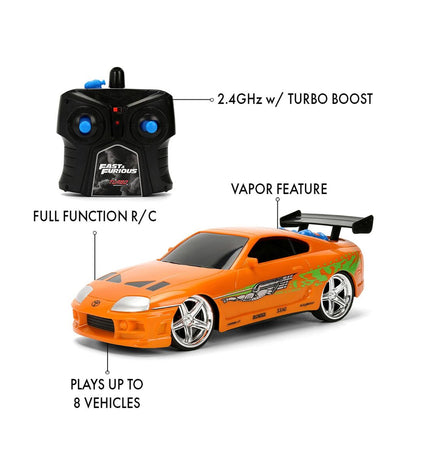 Smoby police car remote control toy with flashing lights and steering wheel, designed for children to play with and control.