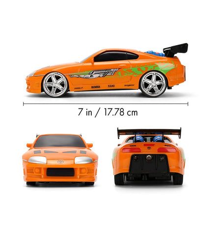Smoby remote control police car toy with detailed police vehicle design and colorful graphics for kids' play.