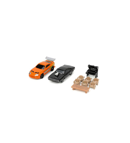 Smoby toy parking garage with colorful vehicles and action figures, ideal for imaginative play and stacking fun.