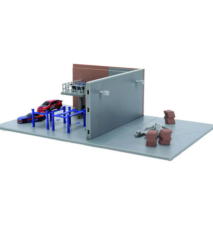 Smoby parking lot toy for dolls and action figures, featuring a colorful play area with parking spaces and miniature vehicles.